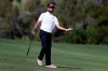Bubba Watson reacts to his shot from the fourth fairway during the first round of the Tournament of Champions golf event, Thursday, Jan. 3, 2019, at Kapalua Plantation Course in Kapalua, Hawaii. (AP Photo/Matt York)