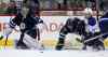 TREVOR HAGAN / The Canadian Press
Jets goaltender Ondrej Pavelec tries to get back in position as Winnipeg defenceman Mark Stuart and St. Louis centre Vladimir Sobotka scramble for the puck in the second period. The Jets lost 2-1.