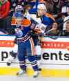 CP
The Oilers' Sam Gagner checks the St. Louis Blues' Ian Cole during Saturday's 6-0 loss in Edmonton.