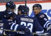 John Woods / THE CANADIAN PRESS
Winnipeg Jets' Evander Kane (9), Grant Clitsome (24), Jay Harrison (23), Matt Halischuk (15) and Adam Lowry (17) celebrate Kane's goal on the Boston Bruins during first period NHL action in Winnipeg on Friday.