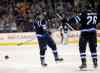 THE CANADIAN PRESS/Trevor Hagan
Winnipeg Jets' Nikolaj Ehlers (27) celebrates with Blake Wheeler (26) after scoring to complete a hat trick against the Arizona Coyotes on Jan. 26.