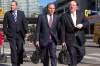CP
NHL Commissioner Gary Bettman (centre) arrives with Assistant Commissioner Bill Daly (right) for collective bargaining talks in Toronto on Tuesday October 16, 2012. The NHL made a proposal to the NHLPA morning at collective bargaining agreement meetings in Toronto Tuesday: a 50-50 deal on current HRR (hockey-related revenue) definitions.
