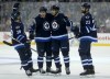 Trevor Hagan / THE CANADIAN PRESS
Winnipeg Jets' Nic Petan (38), Andrew Copp (51), Ben Chiarot (7) and Jay Harrison (23) celebrate after Chiarot scored against the Edmonton Oilers.