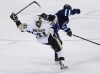 JOHN WOODS / THE CANADIAN PRESS
Pittsburgh Penguins' Robert Bortuzzo (41) and Winnipeg Jets' Bryan Little (18) collide during first period NHL action in Winnipeg on Thursday.