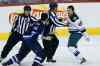 John Woods / WINNIPEG FREE PRESS Files
Minnesota Wild's Curt Gogol (40) and Winnipeg Jets' Anthony Peluso (14) try to get around refs during a pre-season game in Winnipeg on Sept. 22.