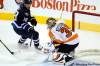 JOHN WOODS / WINNIPEG FREE PRESS
Winnipeg Jets' forward Bryan Little's shot is saved by Philadelphia Flyers' goalie Sergei Bobrovsky Saturday at the MTS Centre.