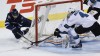 John Woods / Winnipeg Free Press
Winnipeg Jets' Drew Stafford (12) attempts the wraparound on San Jose Sharks goaltender Alex Stalock (32) and Brenden Dillon (4) during second period. The puck got to Jets' Blake Wheeler (26) and he knocked it in for the goal.