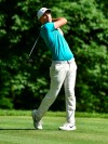 Russell Henley tees off on the sixth hole during the first round of the John Deere Classic at TPC Deere Run in Silvis, Ill., Thursday, July 11, 2019. (Meg McLaughlin/Quad City Times via AP)