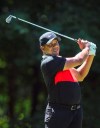 Jhonattan Vegas tees off on six during the second round of the John Deere Classic golf tournament Friday, July 12, 2019, in Silvis, Ill. (Andy Abeyta/Quad City Times via AP)