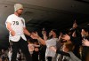 Chicago White Sox's Jose Abree greets fans during the baseball team's convention Friday, Jan. 25, 2019, in Chicago. (AP Photo/David Banks)