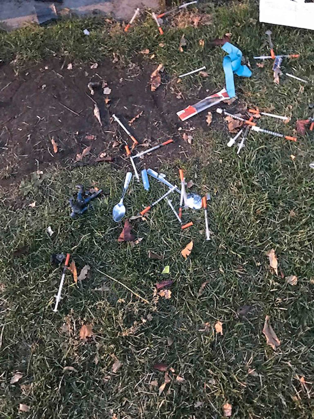 SUPPLIED
City crews were quick to clean up the pile of needles on Tuesday.