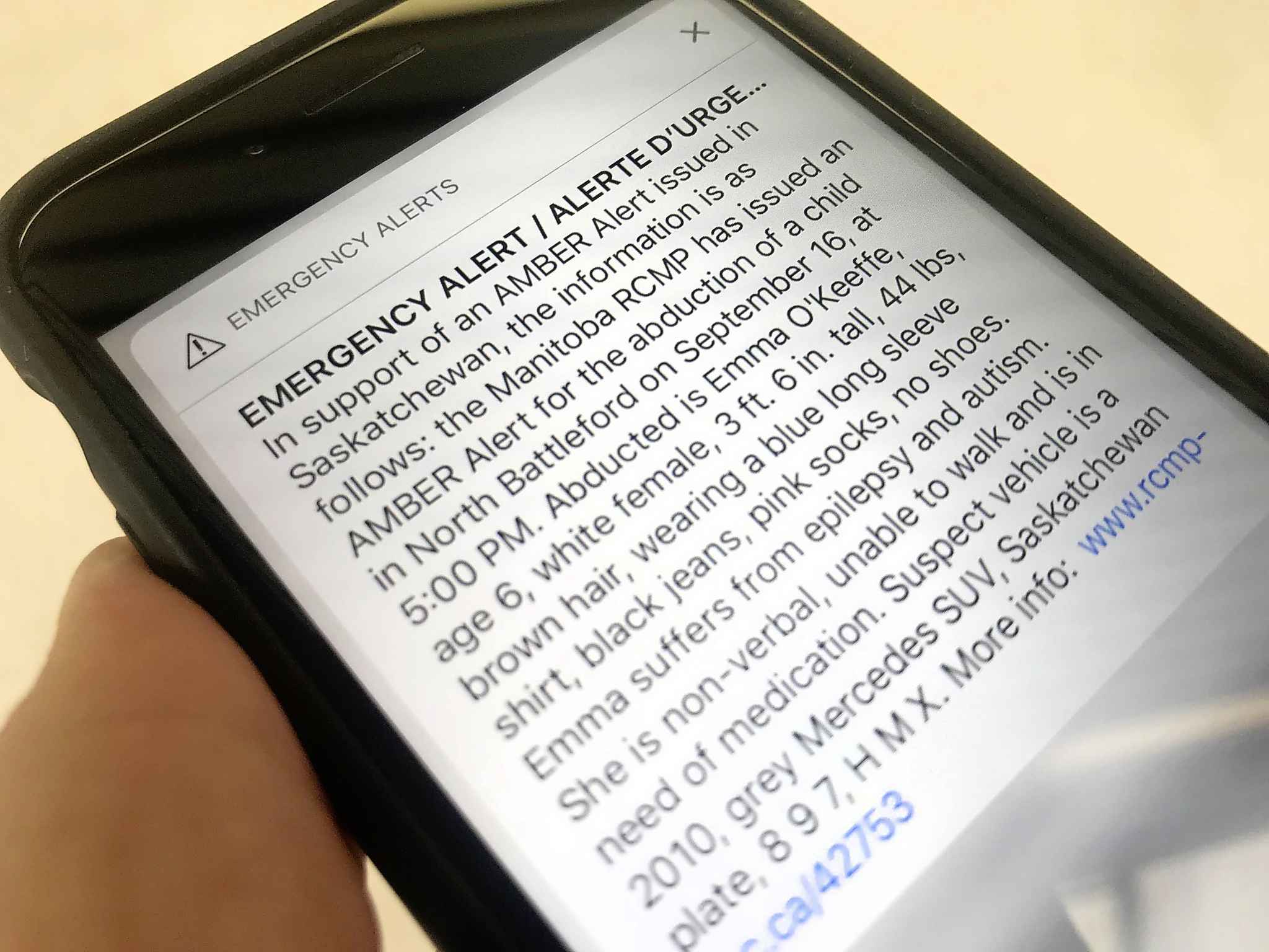 Latest Amber Alert raises questions about use of cellphone