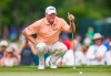 Steve Stricker lines up a putt on the fifth hole during the final round of the U.S. Senior Open golf tournament Sunday, June 30, 2019, in South Bend, Ind. (Robert Franklin/South Bend Tribune via AP)