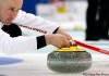 Antonio Calanni / the associated press
Kevin Koe lines up a shot against Italy. The skip is 5-0 at the world championship.
