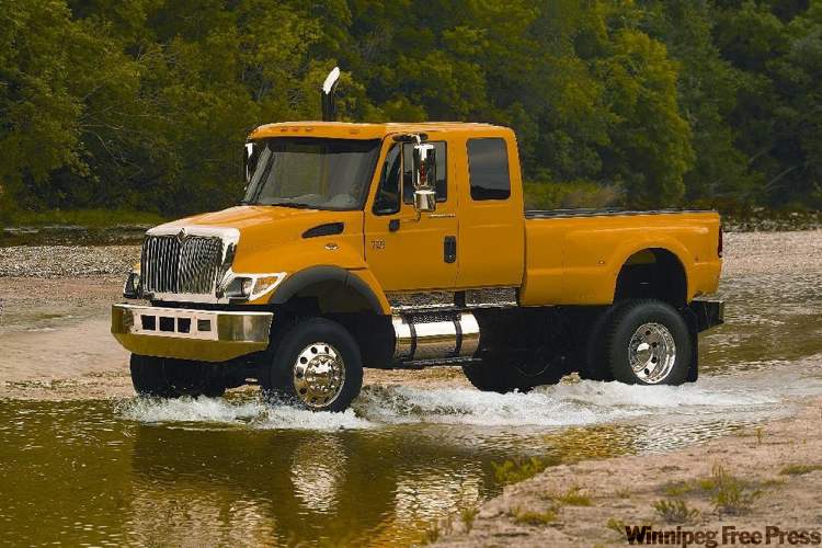 Dustin Byfuglien could easily battle a Winnipeg winter behind the wheel of a massive International CXT truck.