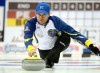 BC skip Jim Cotter makes a shot during a draw against PEI at the Tim Hortons Brier in Ottawa Saturday March 5, 2016. THE CANADIAN PRESS/Justin Tang