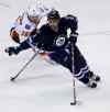 Trevor Hagan / The Canadian Press
The Jets tried Dustin Byfuglien at forward on the power play against the Flyers.
