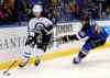 Bill Boyce / the associated press
Winnipeg Jets forward Blake Wheeler skates by St. Louis Blues forward Alexander Steen during an NHL game in St. Louis Tuesday.