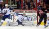 Karl B DeBlaker / the associated press
Carolina Hurricanes' Jiri Tlusty has his shot blocked by Winnipeg Jets goaltender Ondrej Pavelec as Jets defenceman Zach Bogosian defends during the first period of an NHL game in Raleigh, N.C., Tuesday.