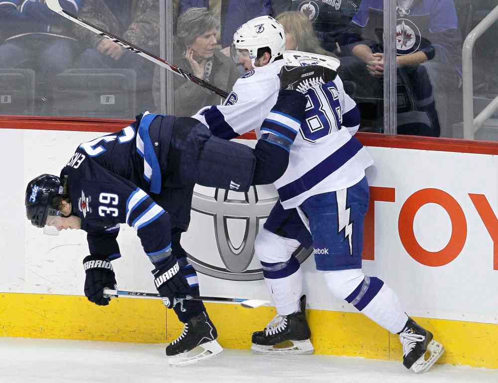 John Woods / Winnipeg Free Press
Jets defenceman Toby Enstrom was blunt in his assessment of his team’s performance and hinted that a hard reckoning may be on its way