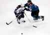 Joe Mahoney / The Associated Press
Colorado Avalanche defenceman Andre Benoit (right) pushes Winnipeg Jets winger Blake Wheeler away from the puck during the first period of Sunday's game in Denver, Colo.