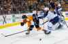 Chris Szagola / The Associated Press
Philadelphia Flyers' Claude Giroux, (28) gets pushed out of the way by Winnipeg Jets' Mark Stuart as he tried to shoot the puck at Ondrej Pavelec, of Czech Republic, right, during the second period of an NHL hockey game Friday in Philadelphia.