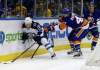 Kathy Willens / the associated press
New York Islanders defenceman Andrew MacDonald tries to prevent Winnipeg Jets centre Bryan Little from getting to the puck during an NHL game at Nassau Coliseum in Uniondale, N.Y., Tuesday. The Islanders won 5-2.