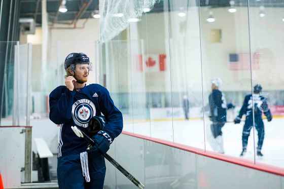 MIKAELA MACKENZIE / WINNIPEG FREE PRESSKyle Connor at Jets practice at BellMTS Iceplex in Winnipeg.