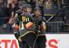 CP
Vegas Golden Knights center William Karlsson, center, celebrates with teammates after scoring against the Winnipeg Jets during the second period of an NHL hockey game Thursday, March 21, 2019, in Las Vegas. (AP Photo/John Locher)