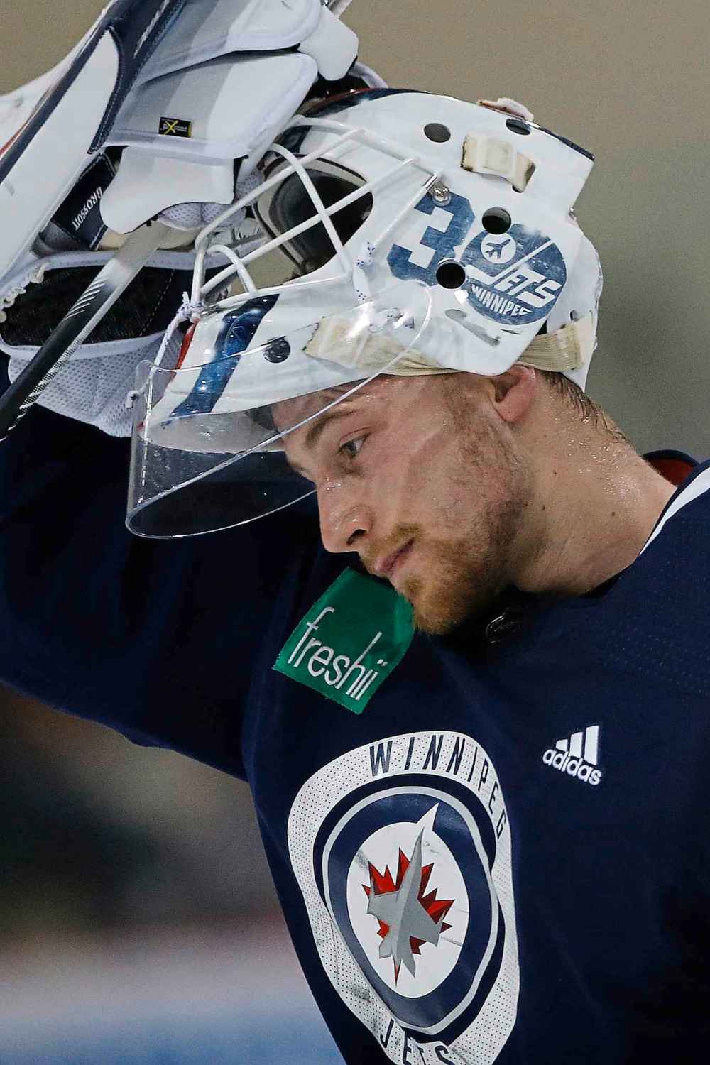 JOHN WOODS / WINNIPEG FREE PRESS
Brossoit has a record of 8-0-1 in his nine starts so far this season.