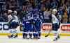 Mike Carlson / The Associated Press
Tampa Bay Lightning players celebrate a goal as Winnipeg Jets react during the first period Thursday in Tampa, Fla. The Winnipeg Jets trail the Tampa Bay Lightning, 3-1, after two periods of play at Amalie Arena Thursday night.
After Victor Hedman, Jonathan Marchessault and Steven Stamkos all scored in the final five minutes of the first period to put the homeside up 3-zip, the Jets won the second period thanks to a goal from defenceman Tyler Myers at the 13:45 mark of the frame.
The game turned physical after the Jets' goal after Bryan Little took a hit by Lightning defenceman Anton Stralman, leaving him lying injured on the ice. Blake Wheeler eventually dropped the gloves with Stralman and once the smoke had cleared Tampa was given a two-man advantage but were unable to score on the 5-on-3 power play.
Ondrej Pavelec finishes with 13 saves through two periods, while Adrei Vasilevskiy has stopped 21 of 22 shots from the Jets.