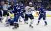 Mike Carlson / The Associated Press
Winnipeg Jets' Mathieu Perreault celebrates his goal.