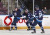 Jeff Vinnick Images
Nikolaj Ehlers (left) celebrates one of his two goals in regulation time Monday. He went on to score the clincher in the shootout.