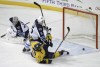 Mark Humphrey / The Associated Press
Winnipeg Jets defenseman Mark Stuart (5) takes down Nashville Predators center Olli Jokinen (13) in the first period of Saturday's game in Nashville, Tenn. Stuart was called for interference on the play. At left is Jets goalie Ondrej Pavelec (31).