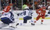 Carlos Osorio / The Associated Press
Toby Enstrom (centre) drops in front of a shot by Red Wings forward Tomas Tatar.