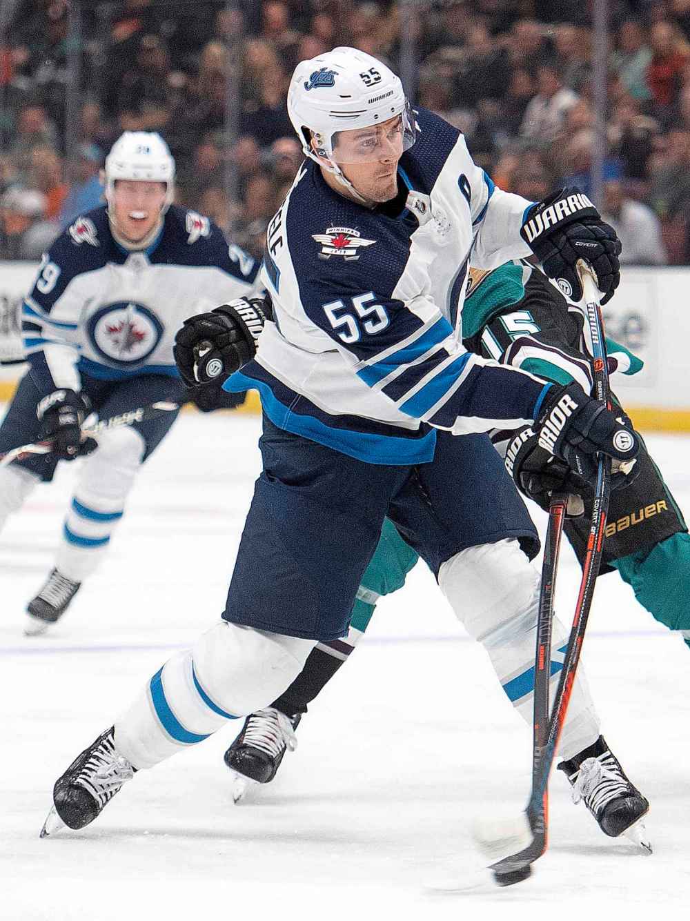 (AP Photo/Kyusung Gong)
Winnipeg Jets centre Mark Scheifele shoots during the first period.