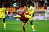 Nantes's Simon Moses, right, during the League One soccer match between Metz and Nantes, in Metz eastern France, Friday Aug. 30, 2019. (AP Photo/Jean-Francois Badias)
