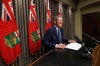 Manitoba Premier Brian Pallister speaks to media at an embargoed press conference before the provincial throne speech at the Manitoba Legislature in Winnipeg, Monday, May 16, 2016. THE CANADIAN PRESS/John Woods