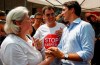 Liberal Leader Justin Trudeau, right, greets supporters during a campaign stop in Calgary, Alta., Monday, Aug. 3, 2015. THE CANADIAN PRESS/Jeff McIntosh
