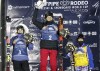 Canada's Cassie Sharpe, centre, celebrates winning with second place finisher Canada's Rachael Karker, left, and third place finisher China's Kexin Zhang following the women's World Cup freestyle ski halfpipe event in Calgary, Alta., Saturday, Feb. 16, 2019.THE CANADIAN PRESS/Jeff McIntosh