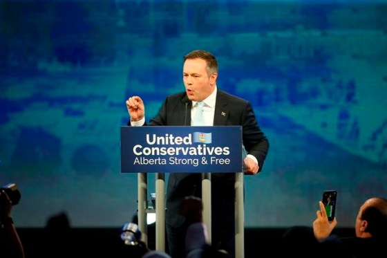 United Conservative Party leader Jason Kenney address supporters Calgary, Alta., Tuesday, April 16, 2019. Kenney and his United Conservatives channelled the angst of an angry electorate to soar to a majority government in Alberta's election Tuesday and relegate Rachel Notley's NDP to the history books as a one-and-done government. THE CANADIAN PRESS/Jeff McIntosh