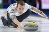 Team Wildcard skip Brendan Bottcher makes a shot during the 18th draw against team Ontario at the Brier in Brandon, Man. Friday, March, 8, 2019. THE CANADIAN PRESS/Jonathan Hayward