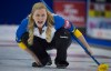 Alberta skip Chelsea Carey calls a shot during the third draw against Newfoundland and Labrador at the Scotties Tournament of Hearts in Grande Prairie, Alta., Sunday, Feb. 21, 2016. THE CANADIAN PRESS/Jonathan Hayward