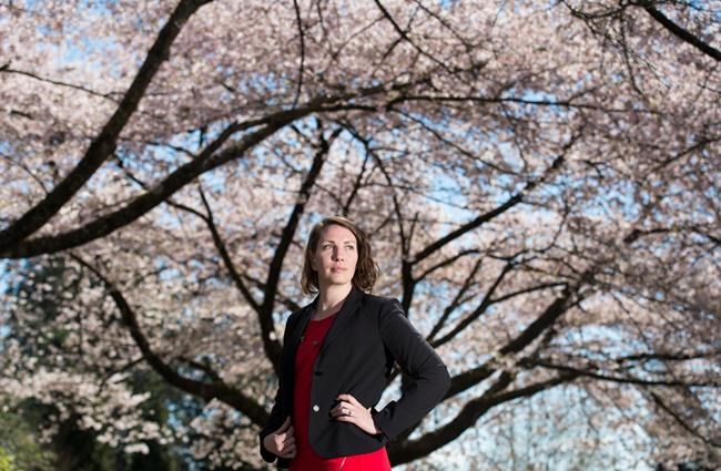 Julia Gartley poses for a photo in Vancouver, Friday, April 12, 2019. It wasn't until the rise of the #MeToo movement that Julia Gartley began talking more about that night, early in her mining career. THE CANADIAN PRESS/Jonathan Hayward