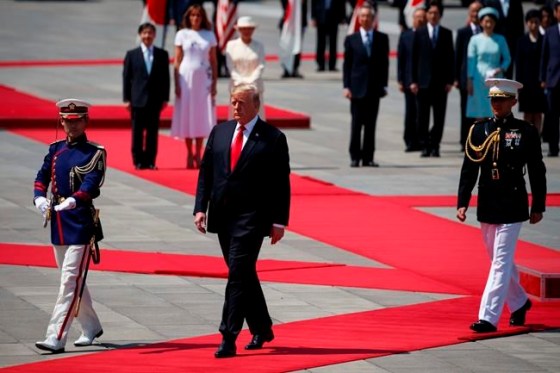 Evan Vucci / The Associated PressPresident Donald Trump participates in a welcome ceremony with Japanese Emperor Naruhito and Japanese Empress Masako at the Imperial Palace, Monday, May 27, 2019, in Tokyo. (AP Photo/Evan Vucci)