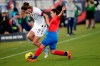 Costa Rica defender Lixy Rodriguez, right, tries to get possession of the ball from U.S. forward Tobin Heath (17) during the first half of an international friendly soccer match Sunday, Nov. 10, 2019, in Jacksonville, Fla. (AP Photo/John Raoux)