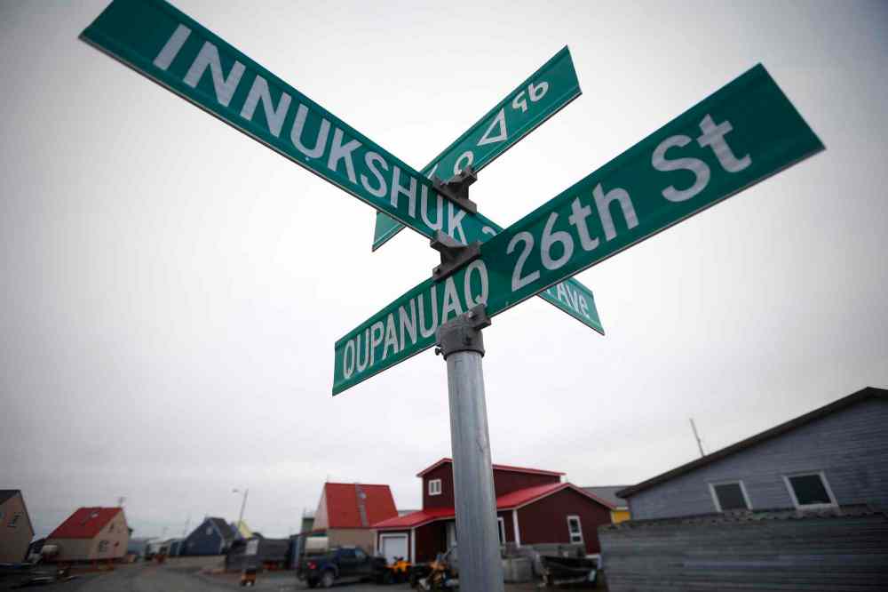 JOHN WOODS / WINNIPEG FREE PRESS
Street signs in Rankin Inlet.