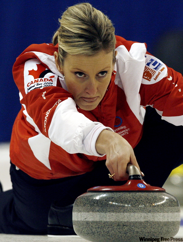 NG HAN GUAN / THE ASSOCIATED PRESS ARCHIVES
Sasha Carter, the second on Kelly Scott’s B.C. team, says she tries to get back to Ashern three or four times a year and has a ‘huge following’ there.