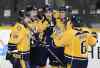 Mark Zaleski / The Associated Press
Nashville Predators centre Filip Forsberg, centre, is congratulated after scoring a goal against the Winnipeg Jets in the second period of Thursday's game.