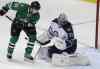 LM Otero / The Associated Press
Dallas Stars left wing Antoine Roussel (21) tries to get the puck past Winnipeg Jets goalie Ondrej Pavelec (31) during second period.